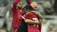 Bagi Rio Ngumoha, gol tersebut mencatatkan namanya sebagai pencetak gol termuda sepanjang sejarah Liverpool. Pada momen tersebut, Rio menginjak 16 tahun 361 hari. (AP Photo/Jon Super)