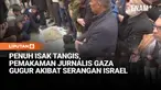 Puluhan warga Palestina menghadiri pemakaman tiga jurnalis yang tewas akibat serangan Israel di Jalur Gaza. Jenazah dimakamkan di Khan Younis, dengan rompi pers dikenakan sebagai simbol profesi mereka saat meliput konflik.
