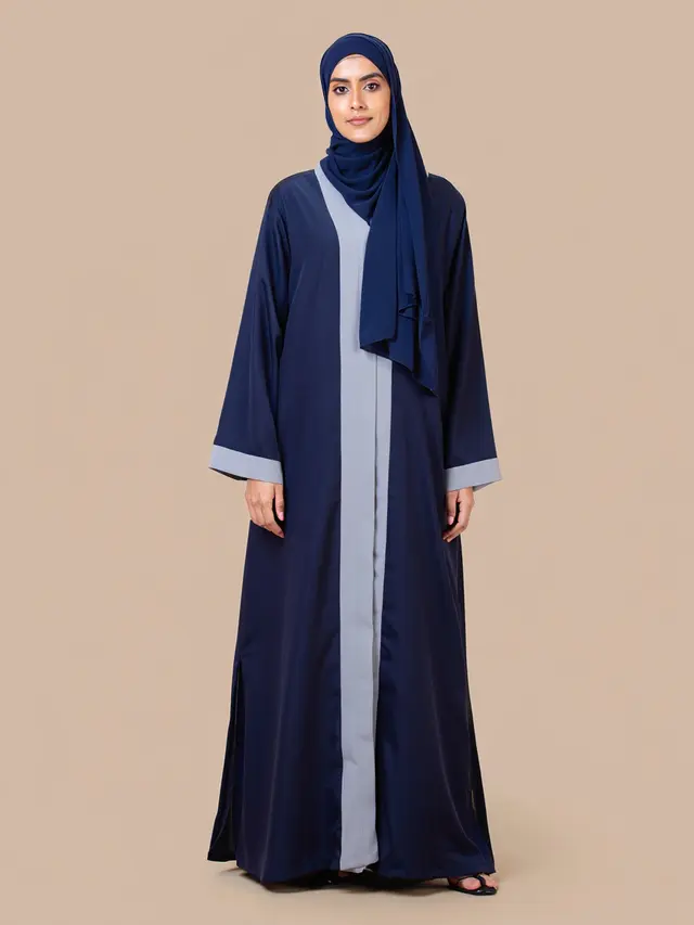 Gamis Syar'i Kombinasi 2 Warna Elegan