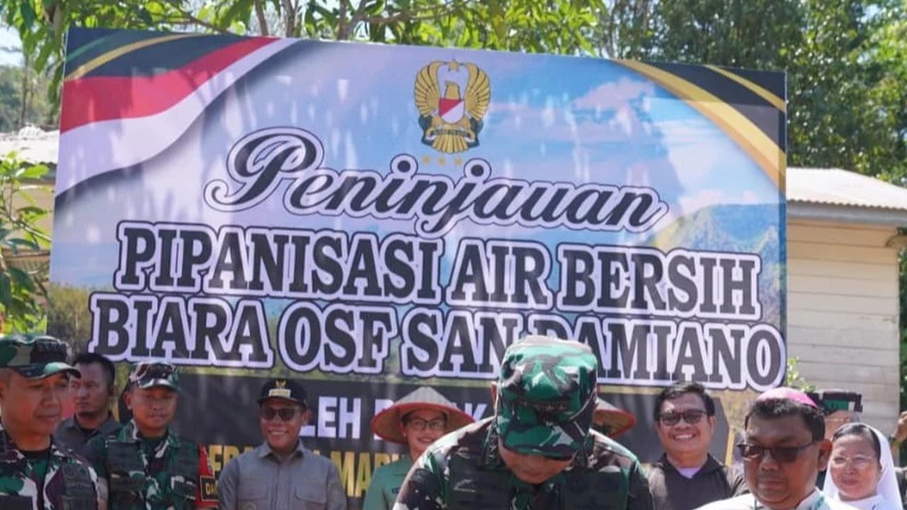 Kasad Maruli Resmikan Pipanisasi Air Bersih