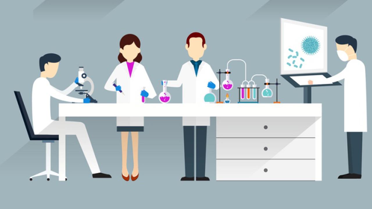 Ilustrasi Ilmuwan, Peneliti, Penelitian, Laboratorium