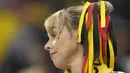 Reaksi pendukung timnas Jerman pada akhir matchday 3 Grup E Piala Dunia 2022 melawan Kosta Rika di Al Bayt Stadium, Jumat (2/12/2022) dini hari WIB. Kegagalan lolos ke babak 16 besar ini menambah catatan buruk Jerman setelah menyandang status juara dunia di Piala Dunia 2014 Brasil. (AP Photo/Darko Bandic)