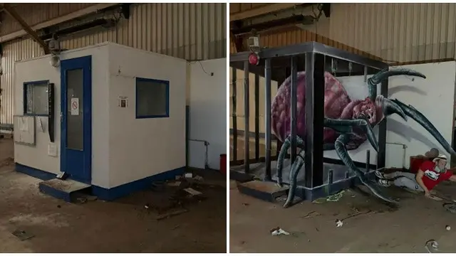 6 Potret Grafiti 3D di Tempat Usang Ini Detailnya Sempurna, Bak Sungguhan