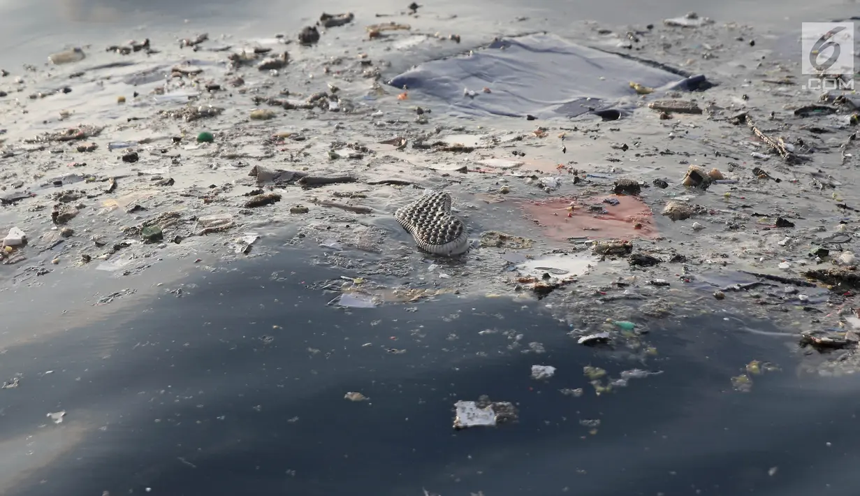 Serpihan pesawat Lion Air JT 610 mengambang setelah jatuh di laut utara Tanjung Pakis, Jawa Barat, Senin (29/10). Pesawat Lion Air JT 610 yang jatuh membawa 188 orang. (Liputan6.com/Herman Zakharia)