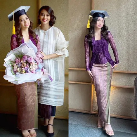 Pesona Jasmine Abeng, Putri Sulung Ririn Ekawati Berbalut Kebaya dan Kain Bugis Saat Wisuda SMA