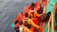 Upaya pencarian kapal Kapal LCT Bora V yang hilang kontak diperairan Tagulandang, Kabupaten Kepulauan Sitaro, Minggu (21/1/2024).