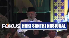 Wapres Ma'ruf Amin dalam sambutannya menyatakan peran santri cukup besar dalam perjuangan dan mempertahankan kemerdekaan.