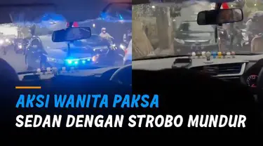 Ia memaksa sebuah sedan hitam berplat D 1 KV itu mundur karena melawan arah saat macet.