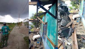 Tangkapan layar rekaman video amatir warga, detik-detik angin puting beliung terjang pemukiman Petambak Udang di Tulang Bawang, Lampung. (Liputan6.com/ Dok Ist)