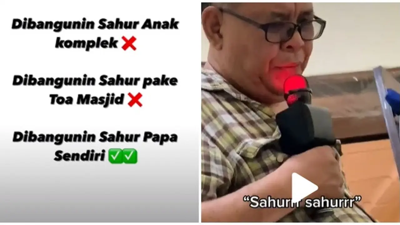 Aksi Kocak Bapak-bapak Bangunkan Anaknya Sahur, Bikin Gemas Netizen