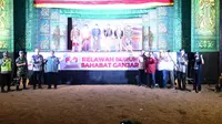 Relawan Buruh Sahabat Ganjar menggelar pentas seni ketoprak tobong di Sleman, Jawa Tengah. (Dok. Istimewa)