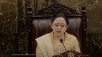 Ketua DPR RI Puan Maharani di Sidang Bersama DPR dan DPD RI di Gedung Nusantara, Kompleks Parlemen, Senayan, Jakarta, Jumat (16/8/2024). (Tim News).