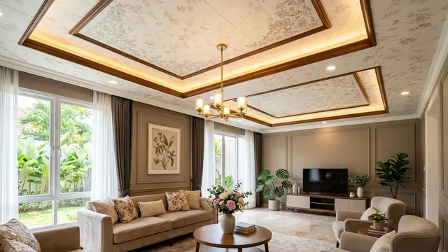 Model Plafon PVC untuk Interior Rumah Estetik/AI Generated