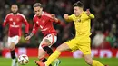 Hingga akhir pertandingan skor 3-2 untuk kemenangan Manchester United tidak berubah. (Oli SCARFF/AFP)