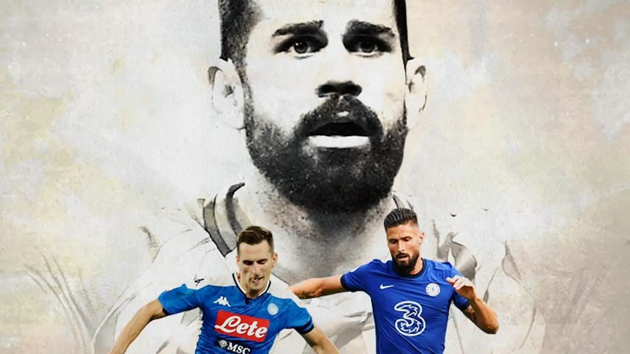 Ilustrasi - Diego Costa, Arkadiusz Milik, Olivier Giroud