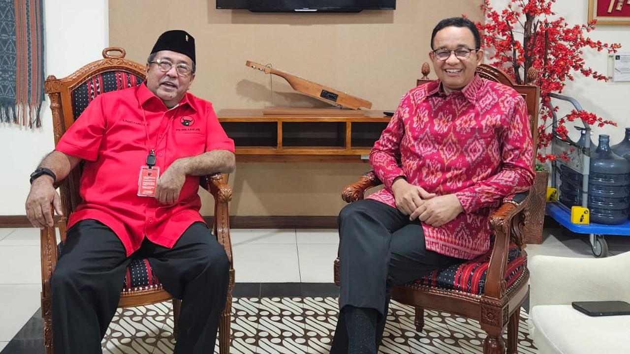 Batal Diumumkan, Beredar Foto Anies-Rano Karno Duduk Akrab di DPP PDIP