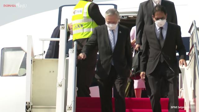 PM Don Pramudwinai dari Thailand tiba di Jakarta pada Sabtu (24/4) untuk menghadiri ASEAN Leaders' Meeting yang digelar di kantor Sekjen ASEAN pada Sabtu (24/4).
