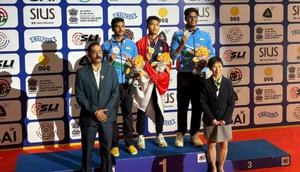 Briptu Muhamad Fawwaz Aditia Farrel berhasil meraih medali emas Asian Rifle/Pistol Championship 2026 yang diselenggarakan di New Delhi, India, Sabtu (14/2/2026) (Dok. Divisi Humas Polri)