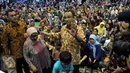 Mantan Menteri Pendidikan dan Kebudayaan Anies Baswedan saat menghadiri acara perpisahan dengan seluruh PNS di lingkungan Kementerian Pendidikan dan Kebudayaan, Jakarta, Rabu (27/7).(Liputan6.com/Johan Tallo)