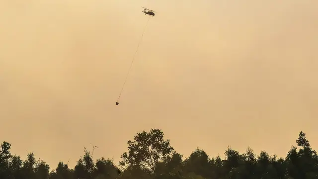 Helikopter Diterjunkan Atasi Kebakaran Lahan Gambut di Pulau Pisau