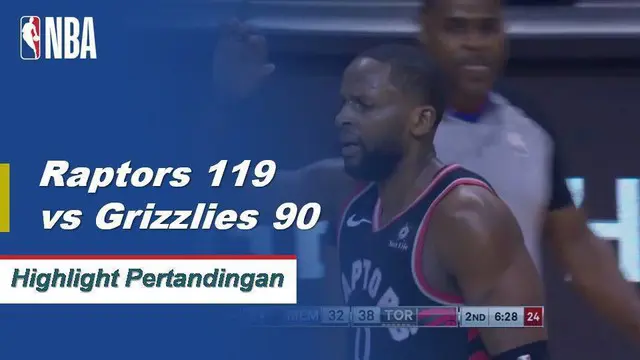 Cuplikan Pertandingan NBA : Raptors 119 vs Grizzlies 90
