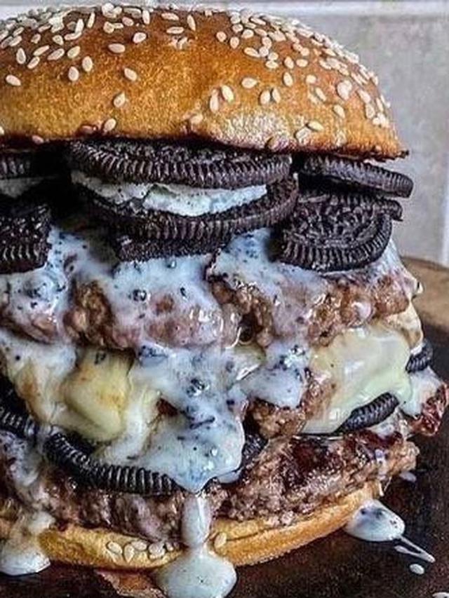 7 Potret Bentuk Burger Absurd, Bikin Bingung Cara Makannya