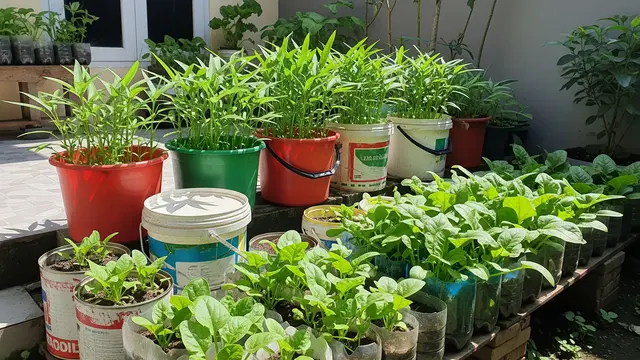 Kebun Sayur dari Barang Daur Ulang