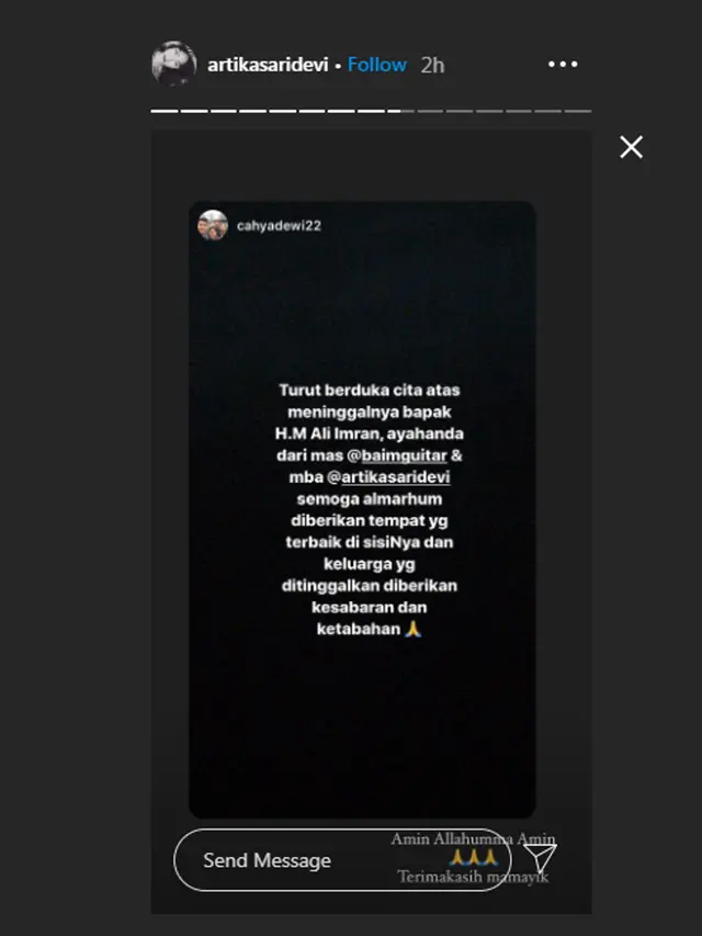 Ayah Baim The Dance Company meninggal dunia
