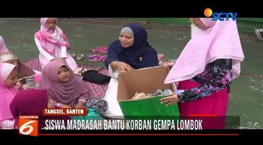 Pupuk kepedulian terhadap sesama, sebanyak 1.200 siswa Madrasah Pembangunan di Tangerang Selatan, Banten, kumpulkan dana dari uang jajan mereka untuk korban gempa di Lombok.