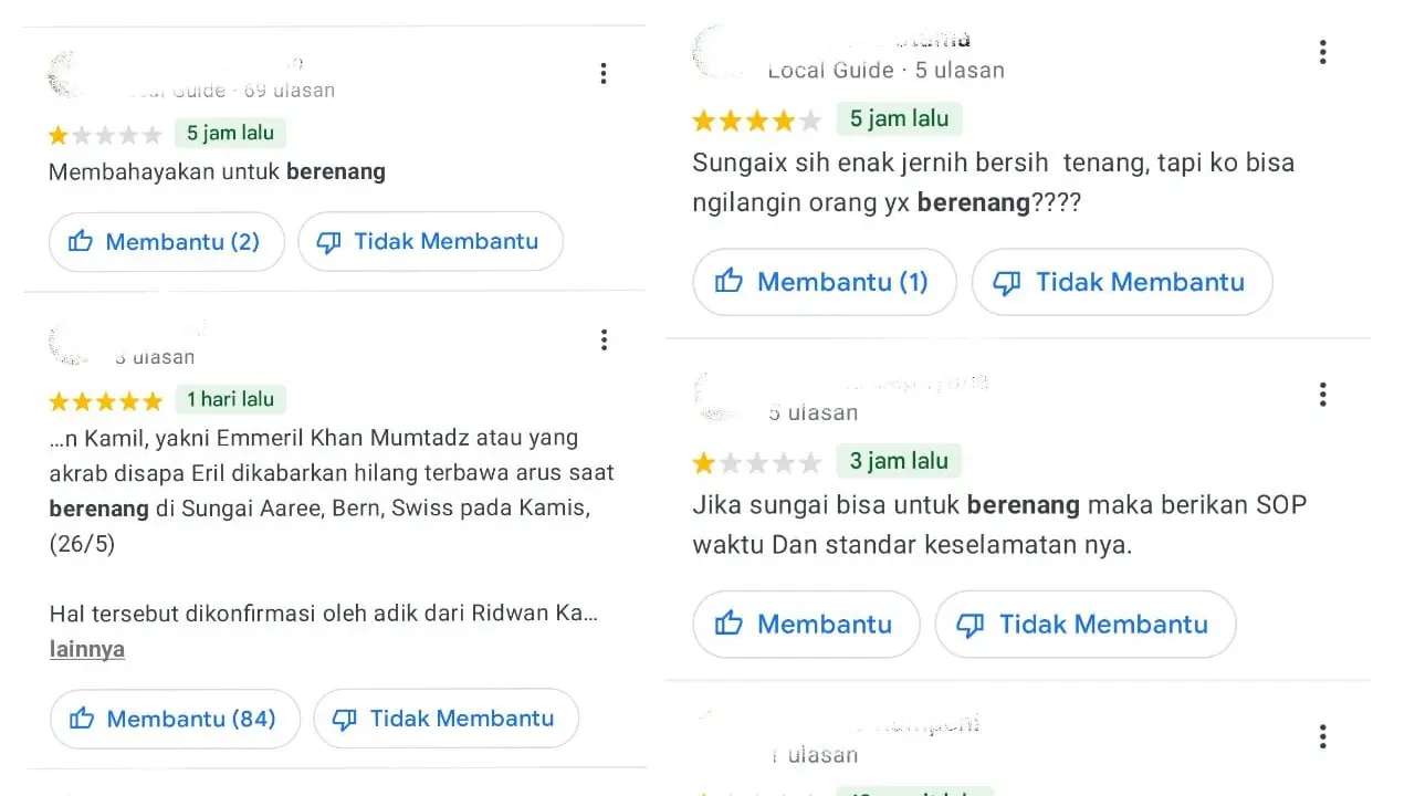 Ulasan Google Maps Sungai Aare Swiss