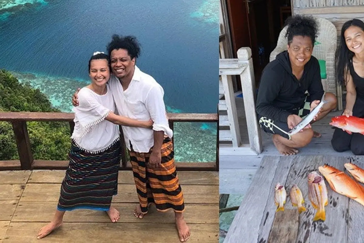 7 Momen Liburan Indah Permatasari dan Arie Kriting di Raja Ampat