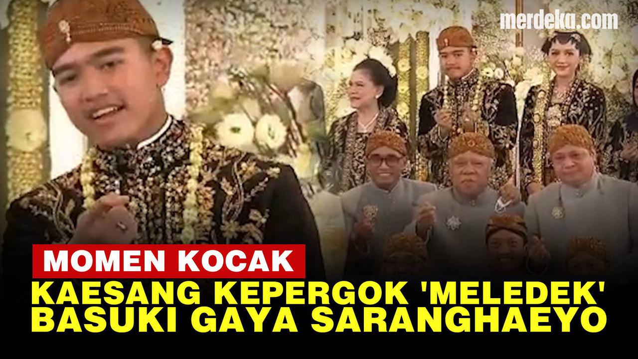VIDEO: Kaesang Meledek Basuki Gaya Saranghaeyo saat Kabinet Menteri Foto di Pelaminan