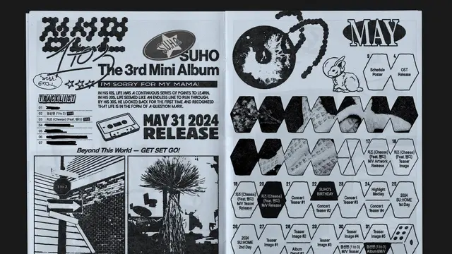 Jadwal perilisan mini album ketiga Suho berjudul "1 to 3". (Twitter.com/@wearedoneEXO).