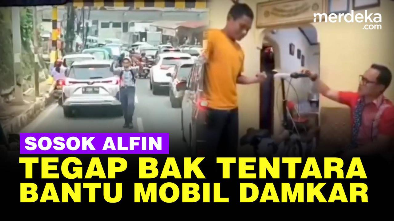 VIDEO: Tegap Bak Tentara, Sosok Alfin Tuai Pujian Buka Jalur Mobil Damkar