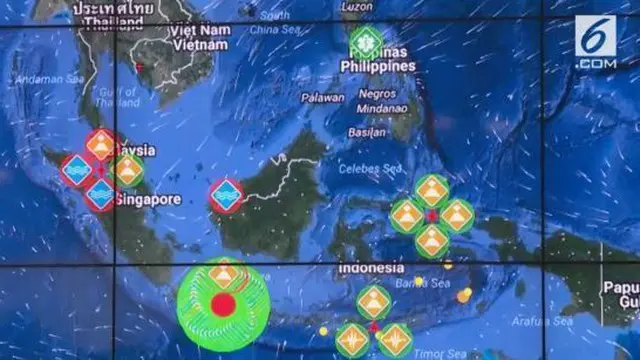 BNPB mencatat titik pusat badai cempaka berada di 23 Km selatan Pacitan.