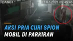 Terekam kamera cctv aksi sekumpulan pria mencuri spion mobil di parkiran rumah warga. Kejadian itu terjadi di Jalan Lobak II, Kebayoran Baru, Jakarta Selatan.