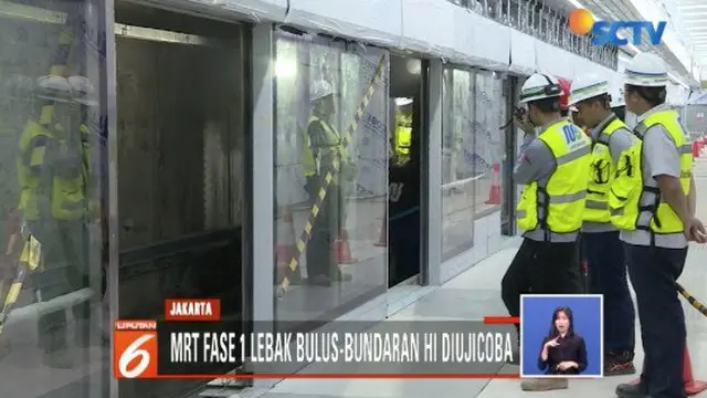 MRT fase I rute Lebak Bulus hingga Bundaran Hotel Indonesia, pagi tadi diuji coba. Diharapkan, Maret 2019 MRT tersebut sudah bisa digunakan warga ibu kota.