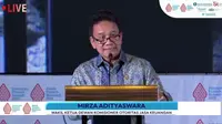 Wakil Ketua Dewan Komisioner OJK Mirza Adityaswara dalam Closing Ceremony 4th Indonesia Fintech Summit &amp; Bulan Fintech Nasional 2022, Senin (12/12/2022).
