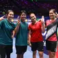 Ganda putri Ribka Sugiarto, Lanny Tria Mayasari, Meylisa Trias Puspitasari, dan Rachel Allessya Rose bersiap jelang Kejuaraan Bulu Tangkis Asia 2024. (Dok PBSI)