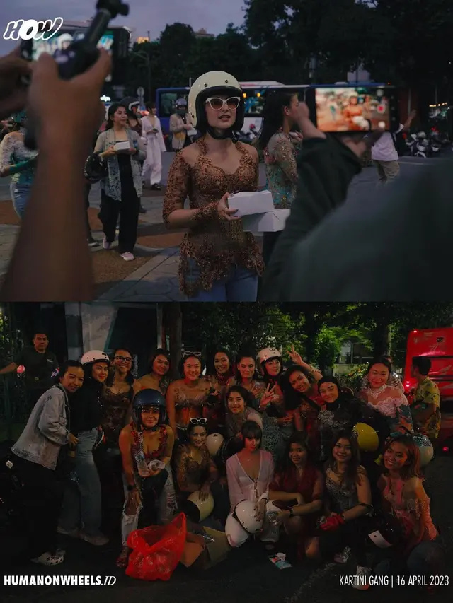Peringati Hari Kartini, Ini 6 Potret Artis Wanita Naik Sepeda Motor Pakai Kebaya