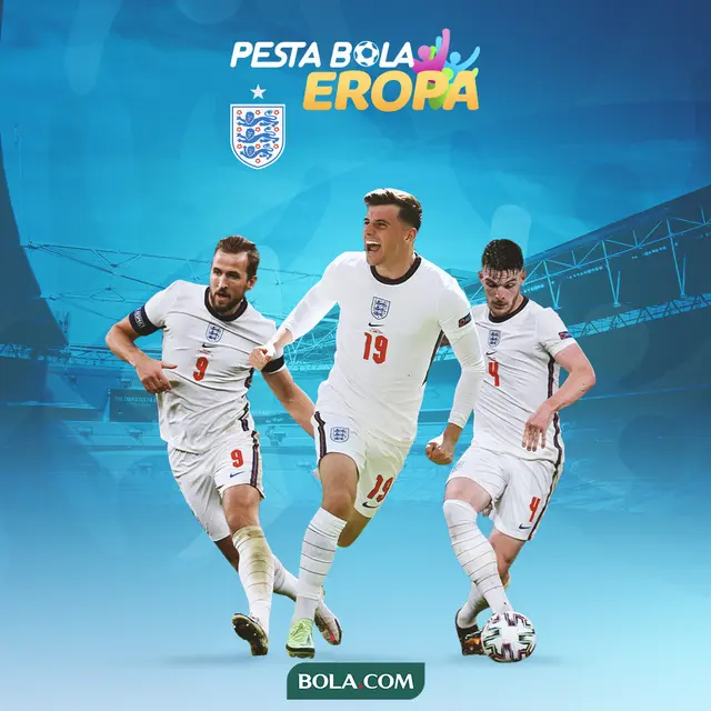 Piala Eropa - Harry Kane, Declan Rice, Mason Mount