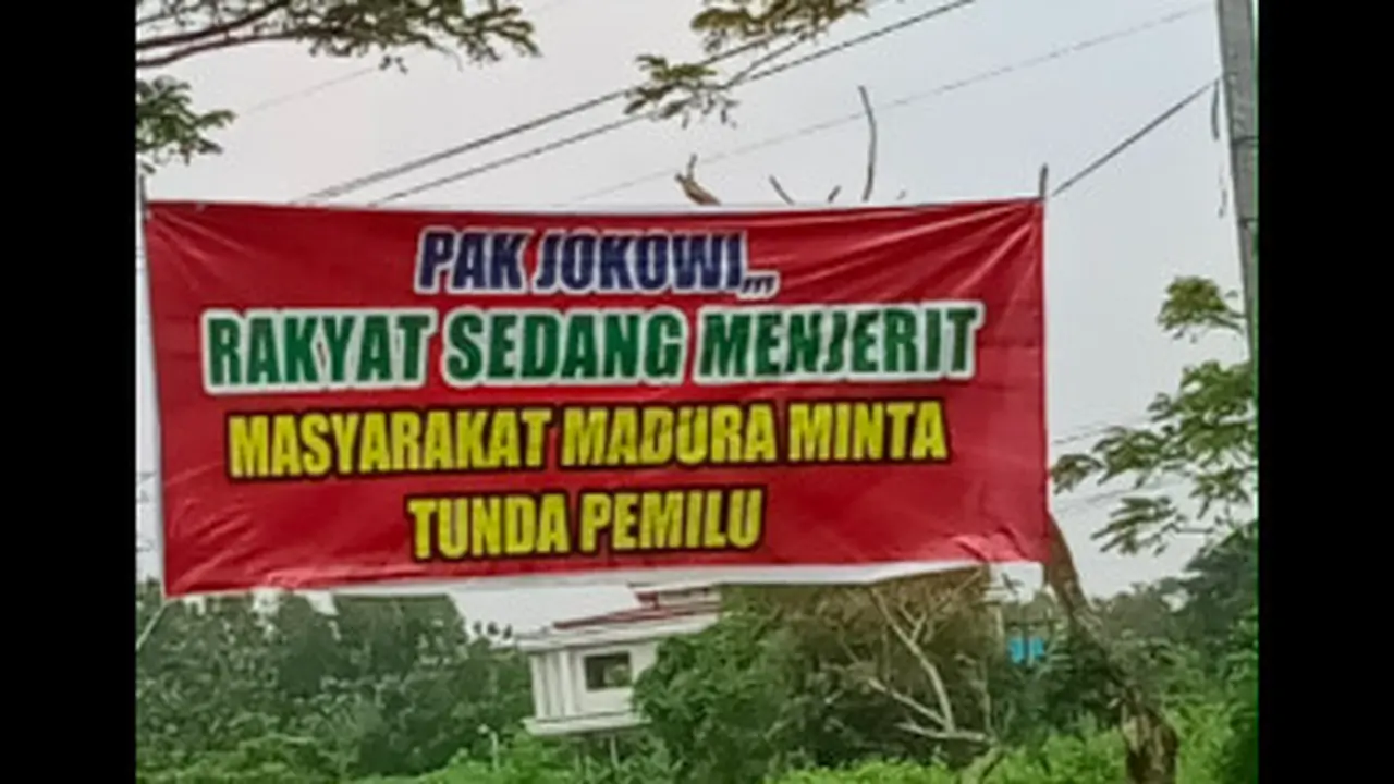 Spanduk tunda pemilu (Liputan6.com/Istimewa)