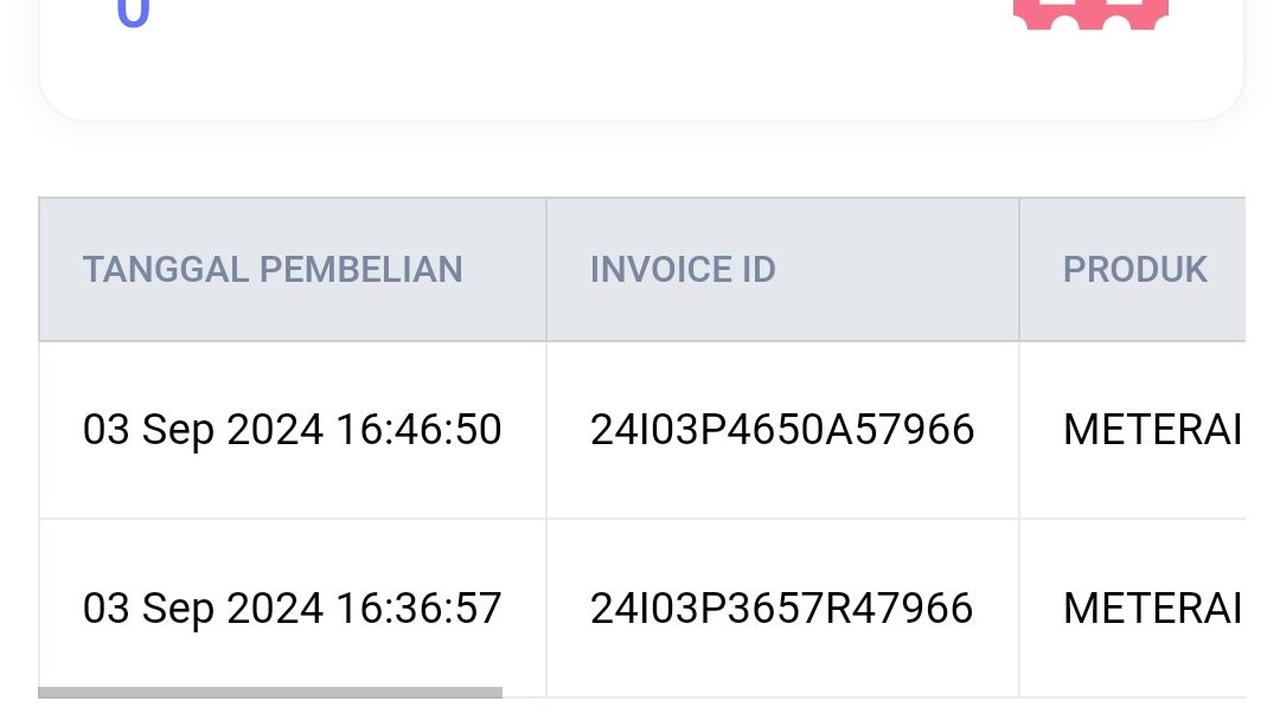 stok e-materai kosong
