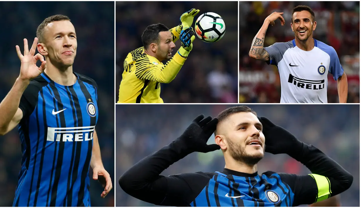 Berikut lima pemain yang membuat Inter Milan mampu tampil apik dan bangkit pada musim 2017-2018. Diantaranya, Mauro Icardi, Ivan Perisic dan Samir Handanovic. (Foto-foto Kolase dari AP dan AFP)