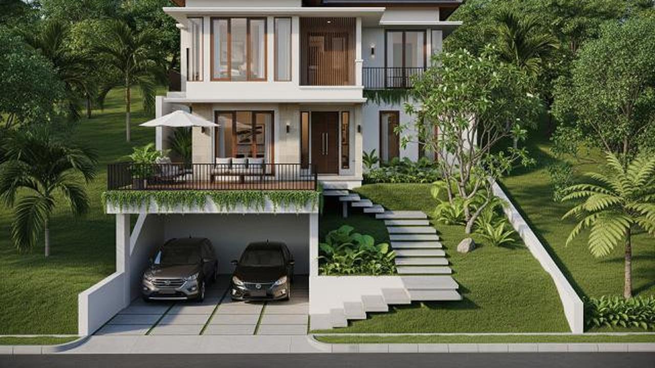 Split Level pada Area Garasi atau Carport/Desain Rumah Mungil Tapi Pakai Konsep Split Level Biar Lega (Sumber: gemini.com)