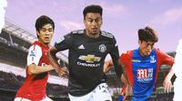 Ilustrasi - Park Chu-young, Jesse Lingard, Lee Chung-yong (Bola.com/Adreanus Titus)