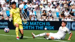 Gol-gol dari Madrid dipersembahkan oleh Jude Bellingham, Arda Guler, dan Federico Valverde. Sementara gol Pachuca dihasilkan oleh Elias Montiel. (AP Photo/Chris Carlson)