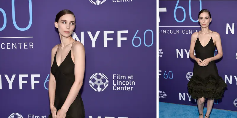 Penampilan Cantik Rooney Mara Bergaun Hitam di NYFF