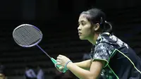 Tunggal putri Indonesia Gregoria Mariska hanya mampu menembus babak kedua Thailand Open Grand Prix Gold 2015, pekan kemarin. (Liputan6.com/Humas PP PBSI)