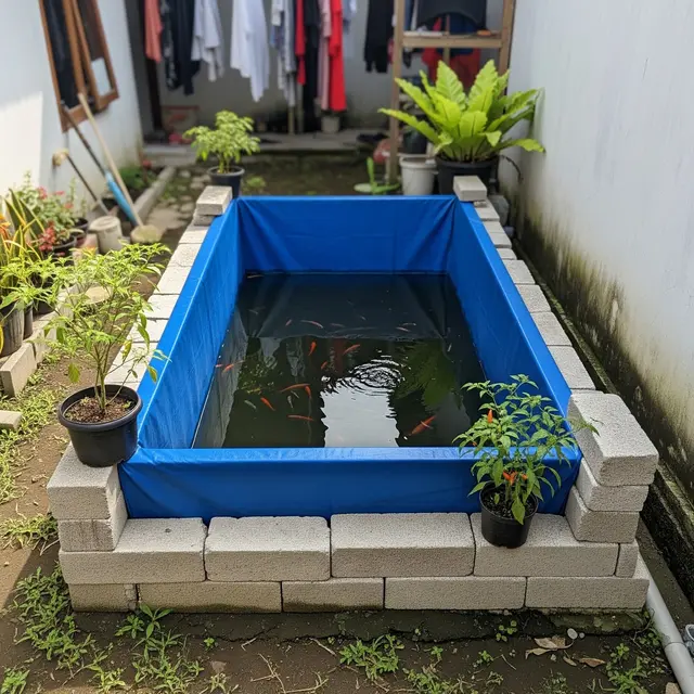 Cara Membuat Kolam Ikan di Rumah Subsidi Tanpa Menggali Tanah, Hemat Biaya